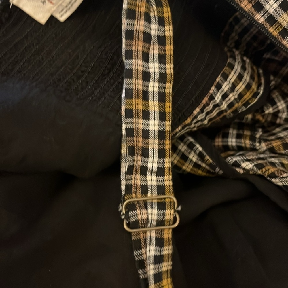 Anthropologie Embroidered Plaid Pleated Wide Leg Flowy Jumpsuit Sz 4 - Picture 6 of 10